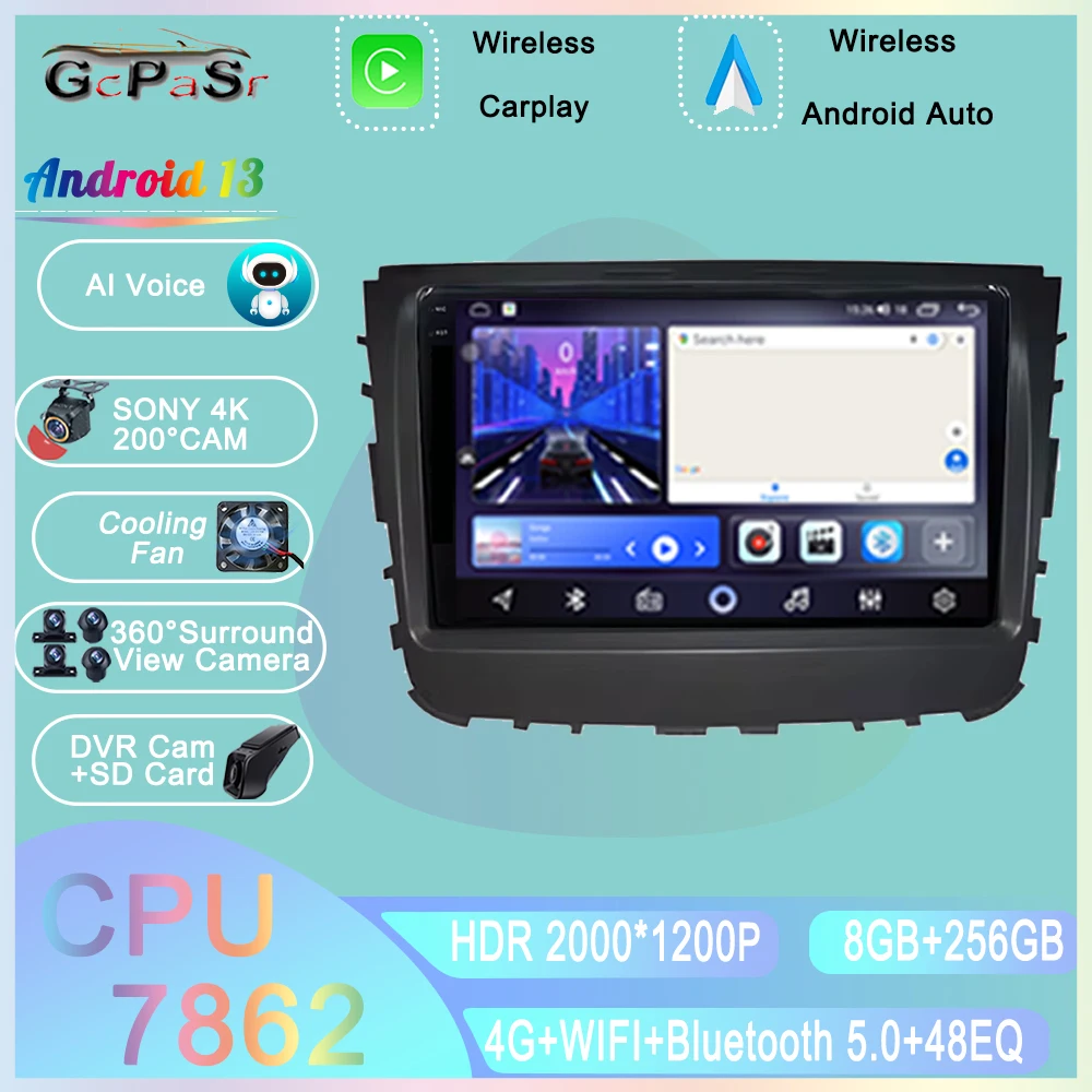 

Android 13 For SsangYong Rexton 2019 Multimedia Car No 2 Din DVD Monitor Player Screen TV Video Auto radio Navigation Dash Cam