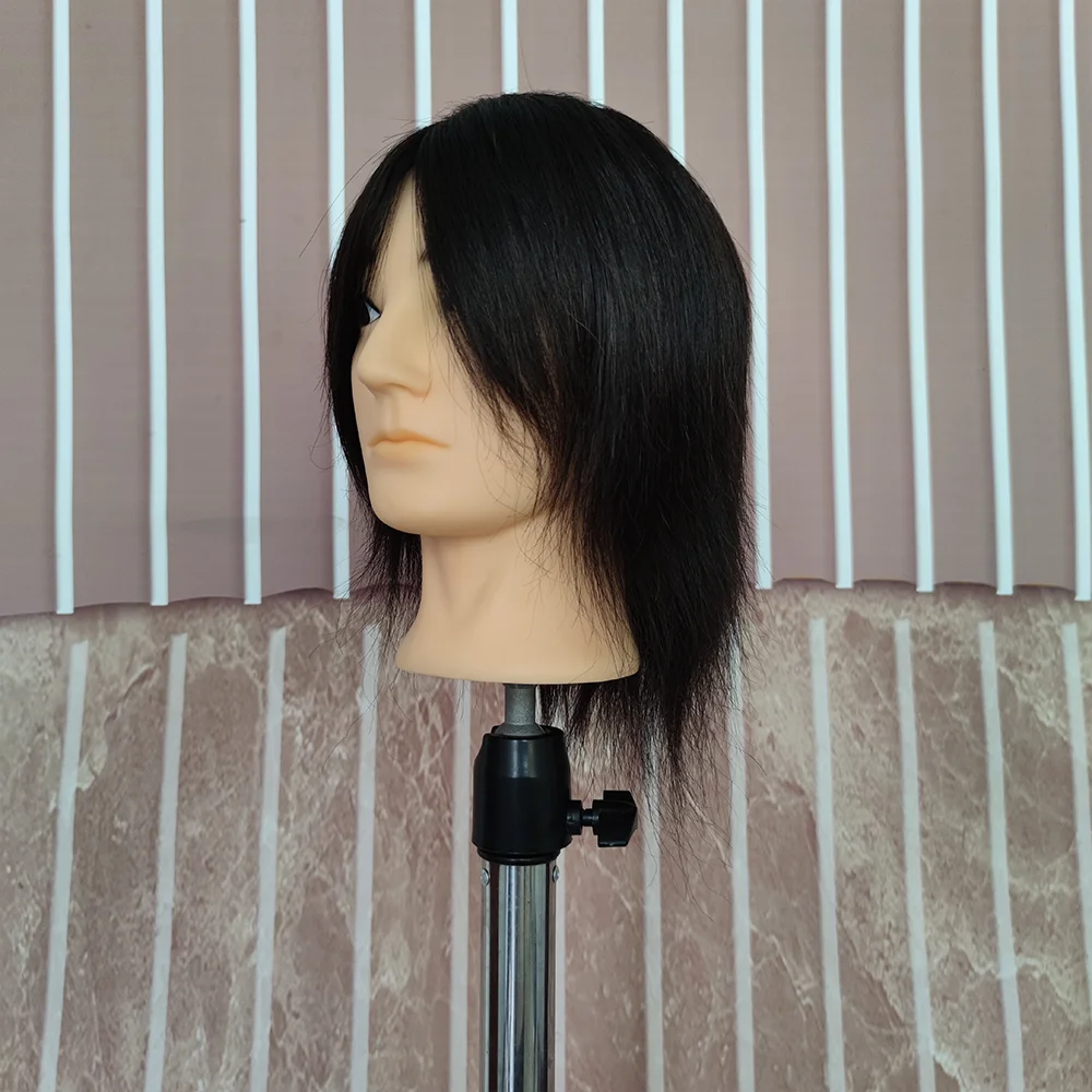 Male Mannequin Head With 100% Human Hair For Practice Hairdresser Cosmetology Training Doll Head For Hair Styling