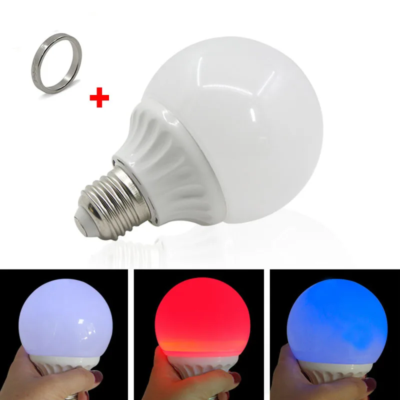 Multicolor Magnet Control Magic Light Bulb ( With One Magnetic Ring) Magic Trick Stage Illusions Gimmick Props Mentalism Magia