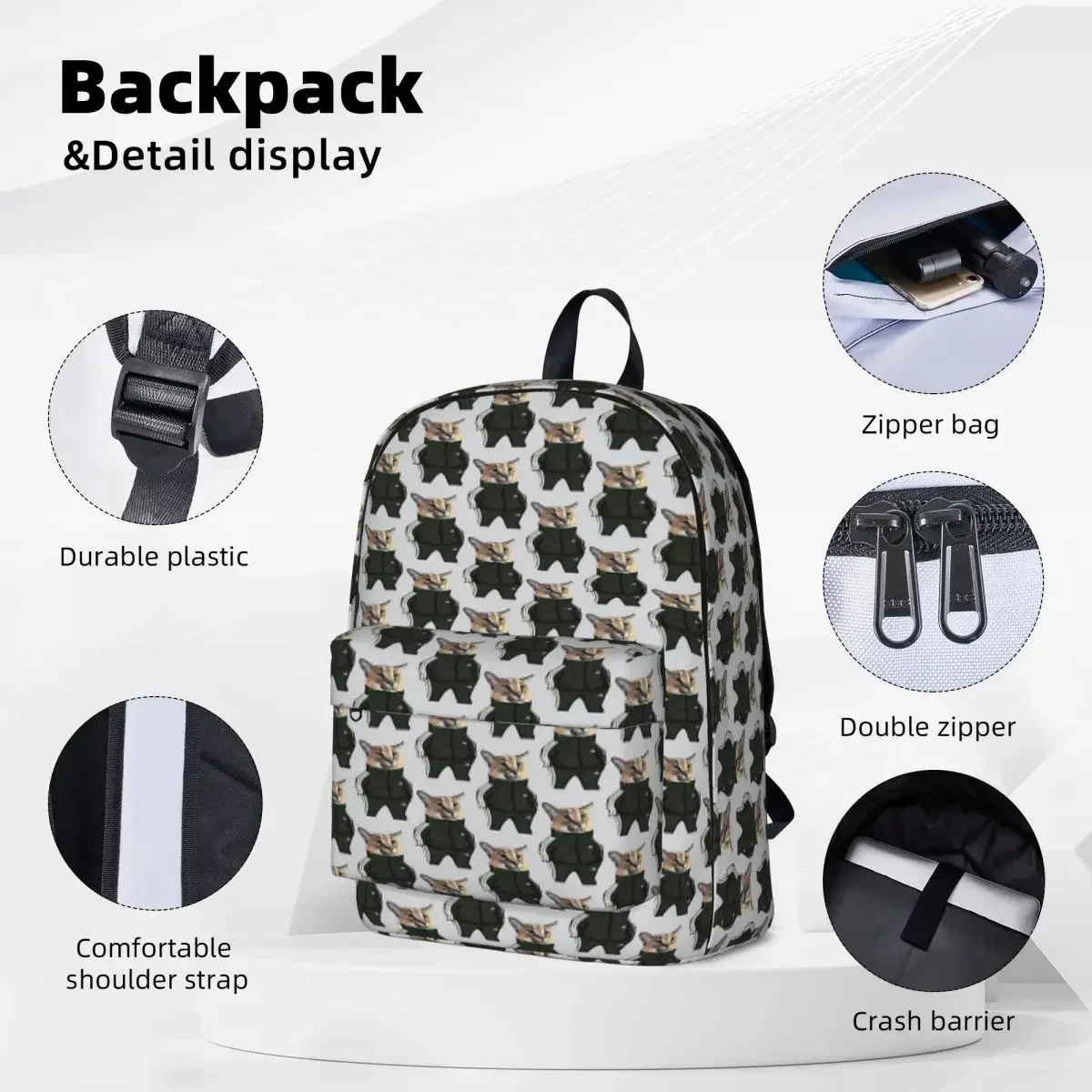 Slav Floppa Aka Sloppa Backpack Boys Girls Bookbag Students School Bags Cartoon Kids Rucksack Travel Rucksack Shoulder Bag