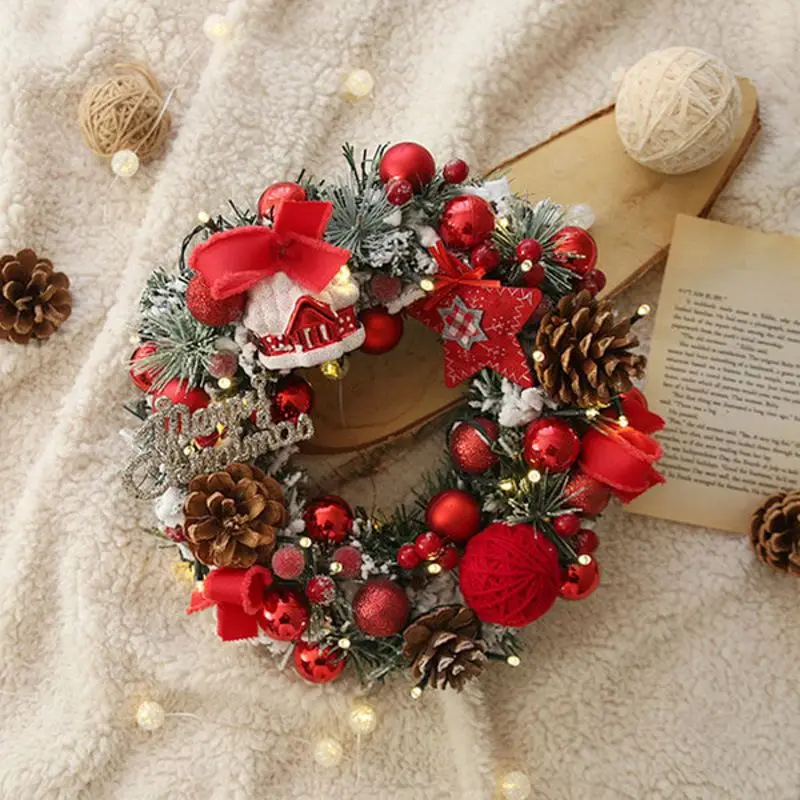 

Handmade Eco-Friendly Pine Christmas Wreath Outdoor Christmas Decorations Environmental Christmas Tree Decorations