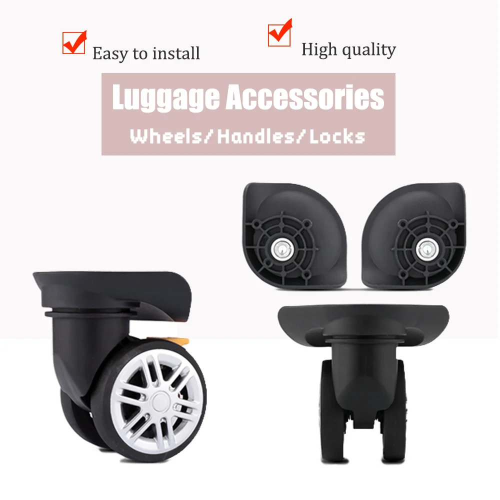 High Quality Universal Suitcase Wheels 360 Degree Rotating Silent Mute Casters Replacement For Luggage Smooth Rolling Trolley