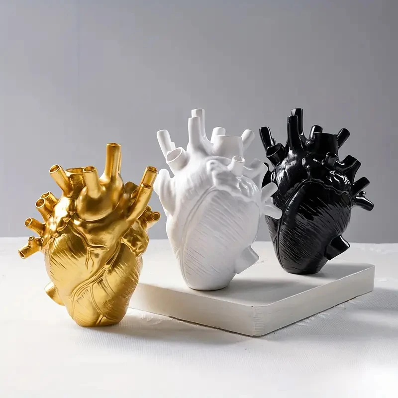 Heart Vase Personalised Sculpture Decorative Collectible Planter Home Decorative Vase School Teaching Tools Anatomical Designs