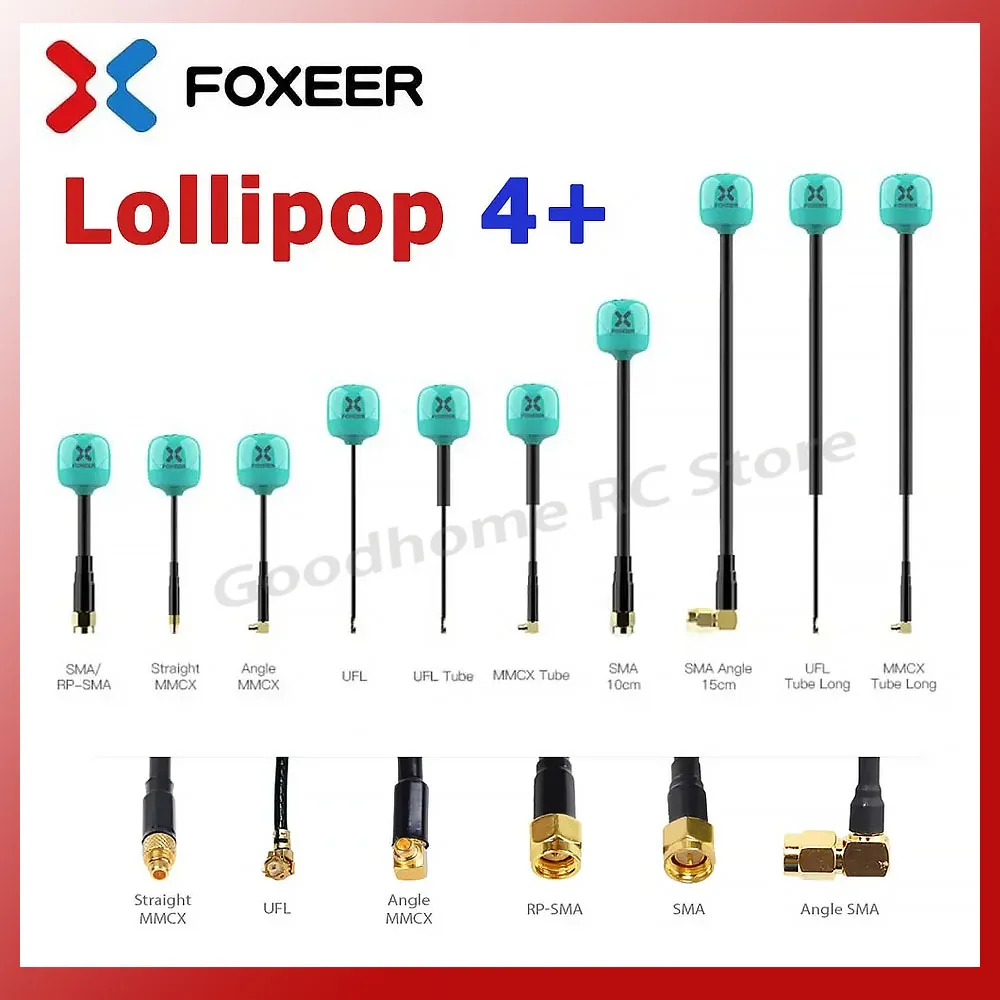 

2PCS Foxeer Antenna Lollipop 4 Plus 4+ FPV Antenna 5.8G 2.6Dbi RHCP SMA RPSMA UFL MMCX FPV Omni LDS Antenna For FPV Drone