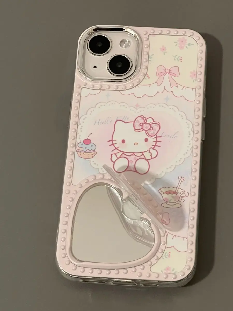 Kawaii Anime Character KTcat Phone Case Cute Cartoon iPhone 13/14/15Promax Hello Kitty Anti-fall Phone Protective Case