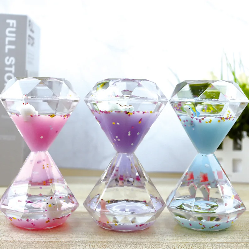 Creative Liquid Hourglass Oil Leak Diamond Timer Decoration Kids Gift Home Craft Acrylic Drip