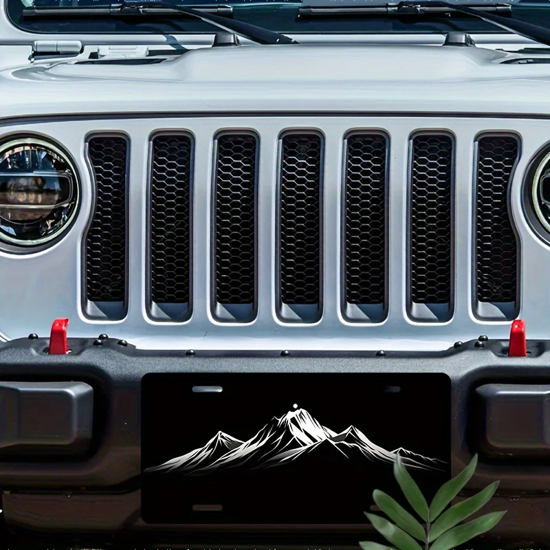 Aluminum License Plate Frame with Nighttime Mountain Landscape Design – Universal Fit, Polished Finish, 12