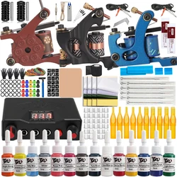 Complete Coils Tattoo Machine Kit Tattoo Gun Black Ink Set Rotary Tattoo Gun Machine Kit for Lining and Shading Tattoo Beinners