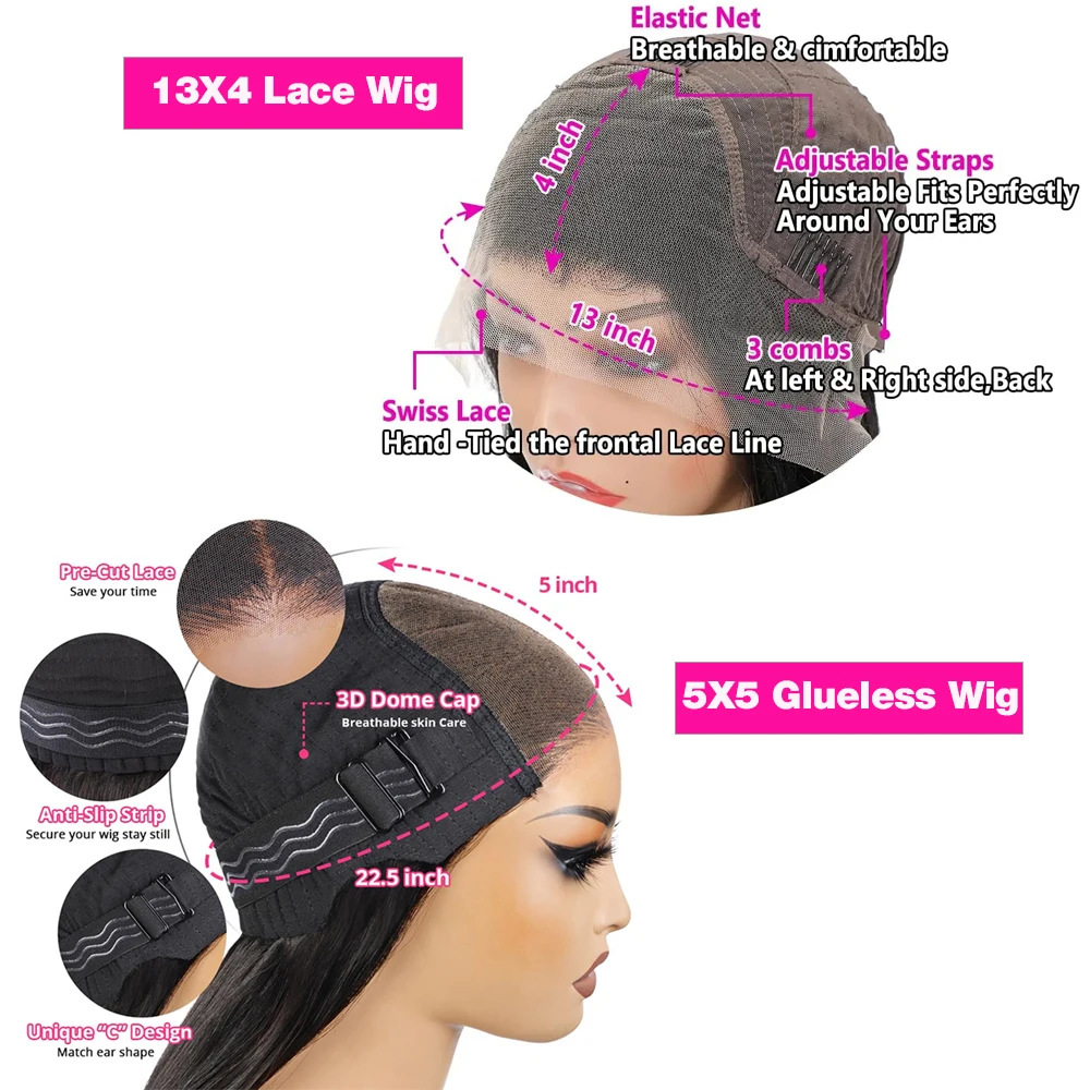 28 بوصة 13x4 أومبير تسليط الضوء على الدانتيل الجبهة خصلات الشعر المستعار الإنسان 5x5 ارتداء والذهاب غلوليس إغلاق موجة عميقة شعر مستعار أمامي 250% الكثافة