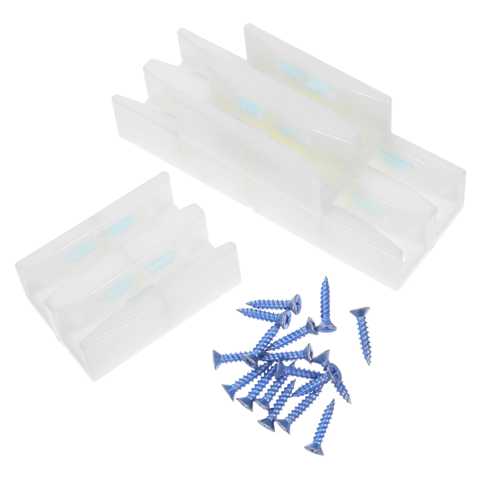 

4 Sets White Shower Door Guides 4 Screws Anti Slip Design for Glass Sliding Doors Bottom Guide Track Replacement Parts Hardware