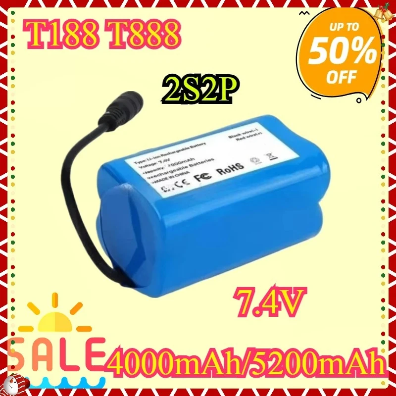 2S2P 7.4V 19800mAh Lithium Battery for T188 T888 2011-5 Remote Control Search Bait Boat
