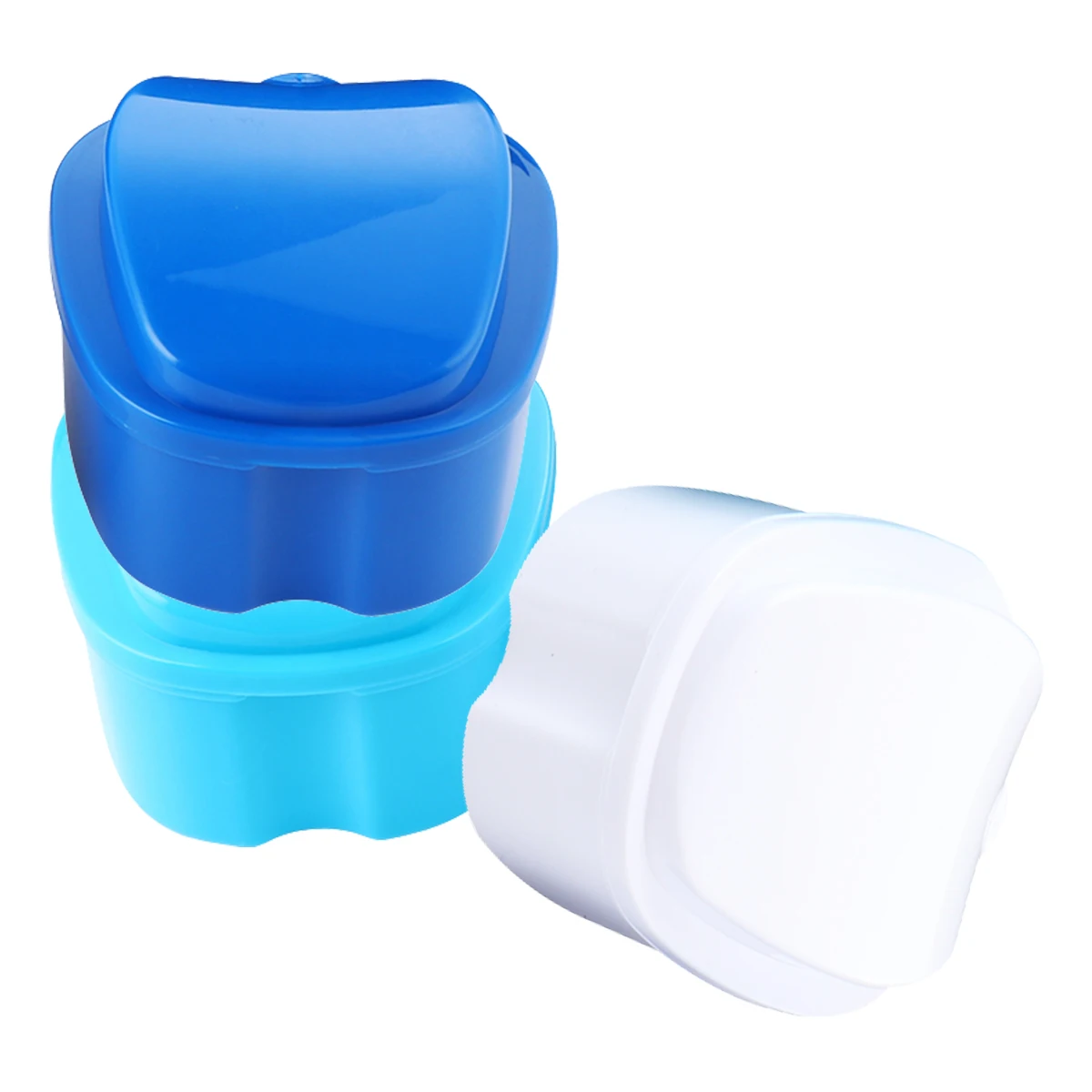 

3Pcs Portable Denture Case Hygienic False Tooth Storage Box Shatterproof Plastic Container for Daily Travel Use
