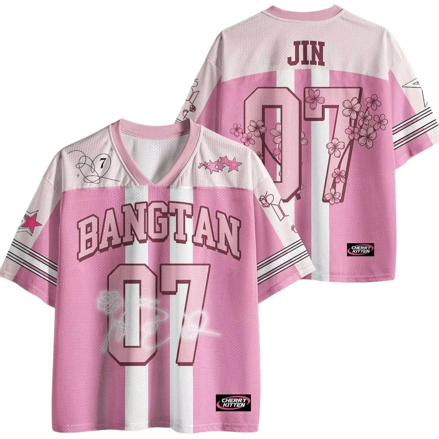 2026 Kpop BTS Pink Cherry Blossom Shirt, Arirang Konzert 3D-Druck T-Shirt, Eltern-Kind Mode Street-Style T-Shirt, Fan-Geschenk – Detail 7