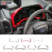 ABS Car Dashboard Instrument Strips Trim Decoration Cover Stickers For Ford F150 F250 F350 2015 -2020 Car Interior Accessories