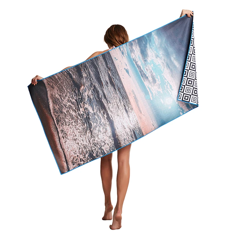 Customized Microfiber Towel Summer Quick Dry Custom Sublimation Printed Sand Bath Towels Personalized Beach Towel