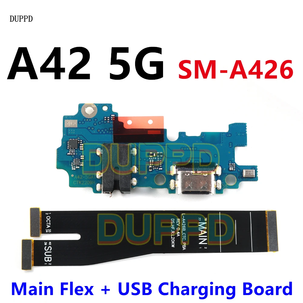 

Зарядная плата USB-порт + основная плата, гибкий кабель для Samsung Galaxy A42 5G A426 A426B A426U, разъем для док-станции, материнская плата 15 Вт