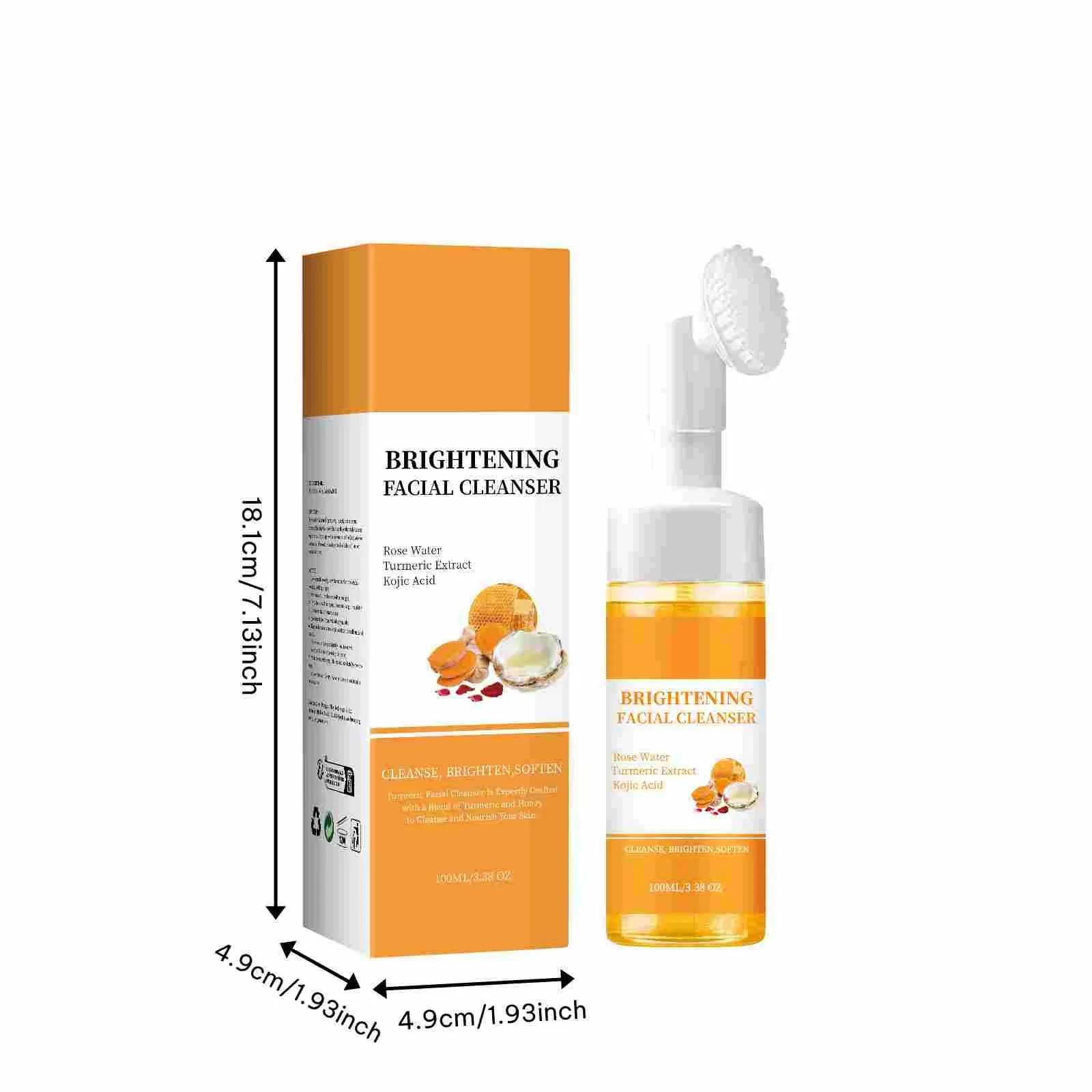 Turmeric Cleanser Anti Acne Oil Control Blackhead Remover Skin Cleansing Brightening Rejuvenation Face Wash Foam Face Cleanser