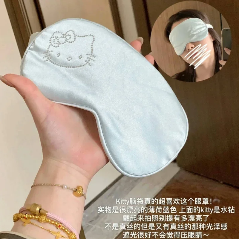 Sanrio hello kitty máscara de olho quente fix seda blackout nap sombra bonito dos desenhos animados macio e confortável moda y2k amigos presentes aniversário