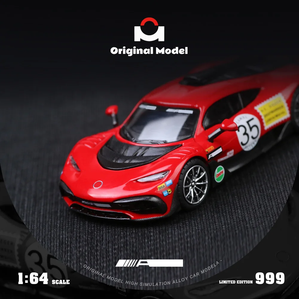 

OM 1/64 Red Pig 35 Small-Scale Simulation Alloy Car Model for Collection&Display&Gift