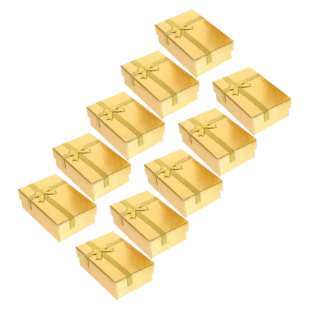 

10pcs Jewelry Box Packaging for Ring Necklace Earring Storage Cardboard Heart Pattern Portable Gift Boxes Present Storage