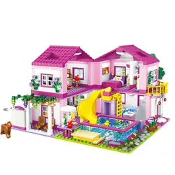 Girls Assembling Game Building Blocks Princess Shop Garden Study Room Play Space Model Gifts Toy Garden Compatible with Lego