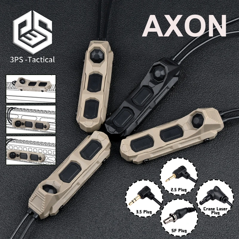 Airsoft Axon Dual Remote Pressure Switch For PEQ-15 DBAL-A2 MAWL Laser Surefir M600 M300 Weapon Flashlight SF/Crane/2.5mm Plug