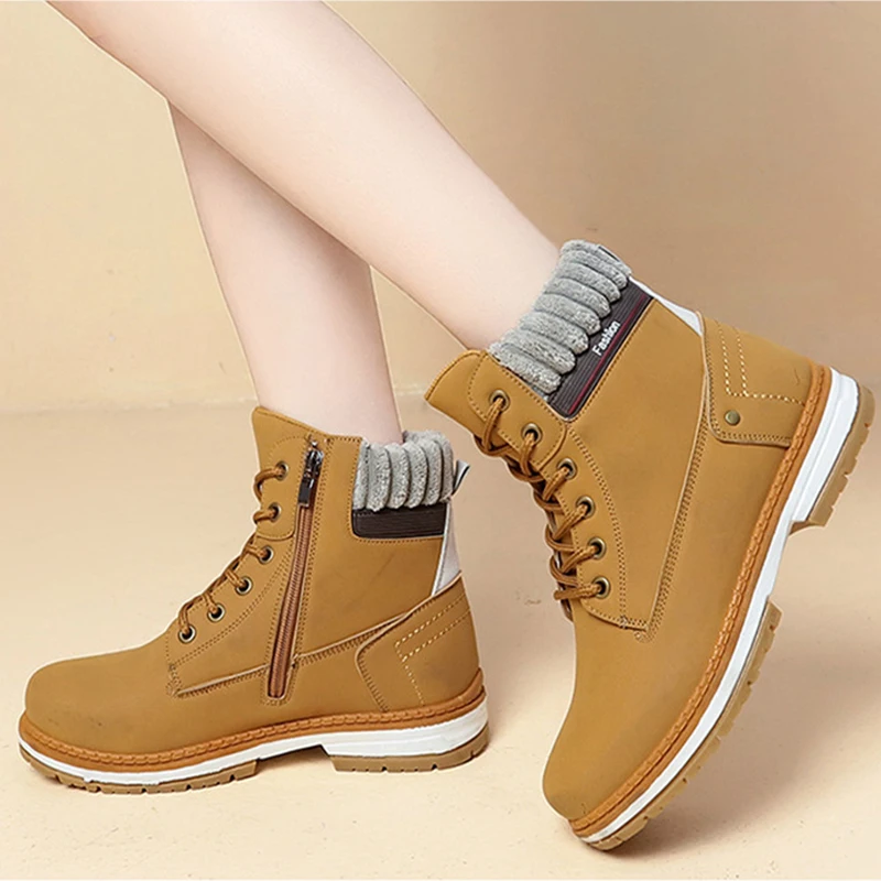 

Весенне-осенние одинарные ботинки, женские модные современные ботильоны, нескользящая женская брендовая обувь, большие размеры 42, черный, желтый DX127