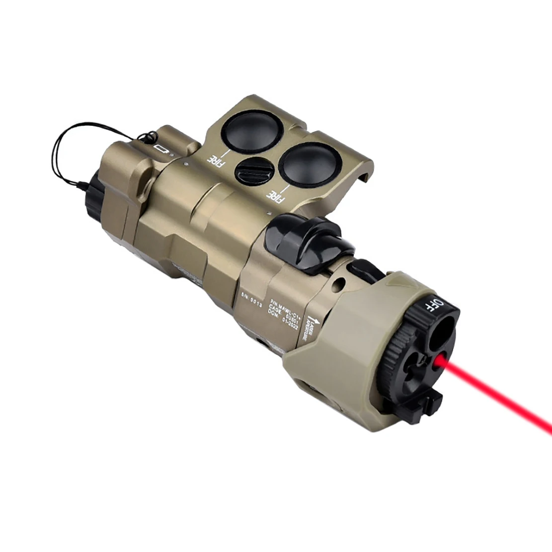 

Металлические лазерные прицелы MAWL C1+ Box с ИК-лазером + красный/зеленый/синий лазер + ИК-заполняющий свет + белый свет светодиодный фонарик 220 люмен Тан