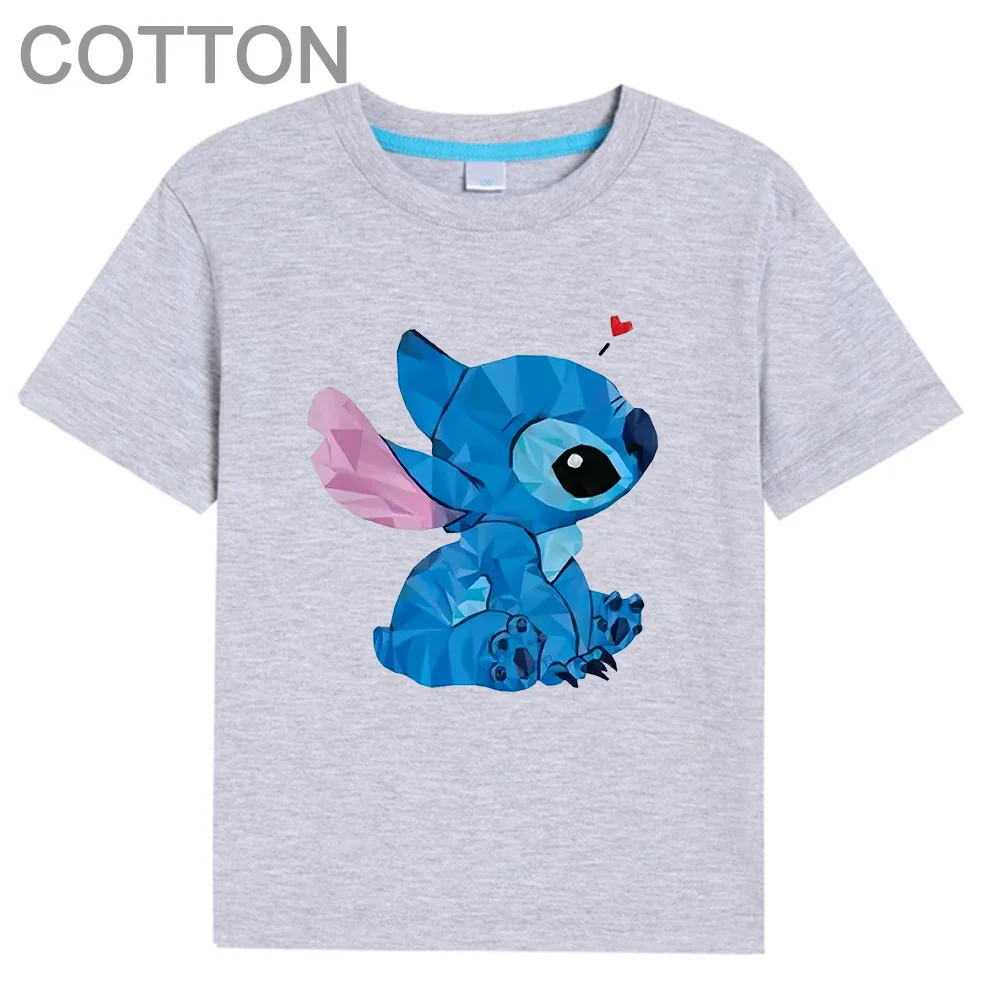 Mode Steek Anime Meisjes Katoenen Zomer Kinderen Meerdere Cartoon T-Shirts Ronde Hals Casual Korte Mouw Print Patroon