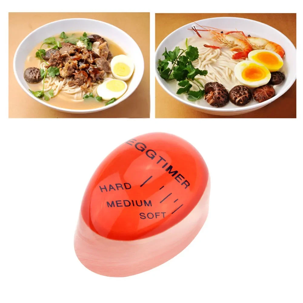 

1PC Egg Perfect Color Changing Timer Yummy Soft Hard Boiled Eggs Cooking Kitchen Silicone Egg Timer Red timer Beep Eggs OK 0246
