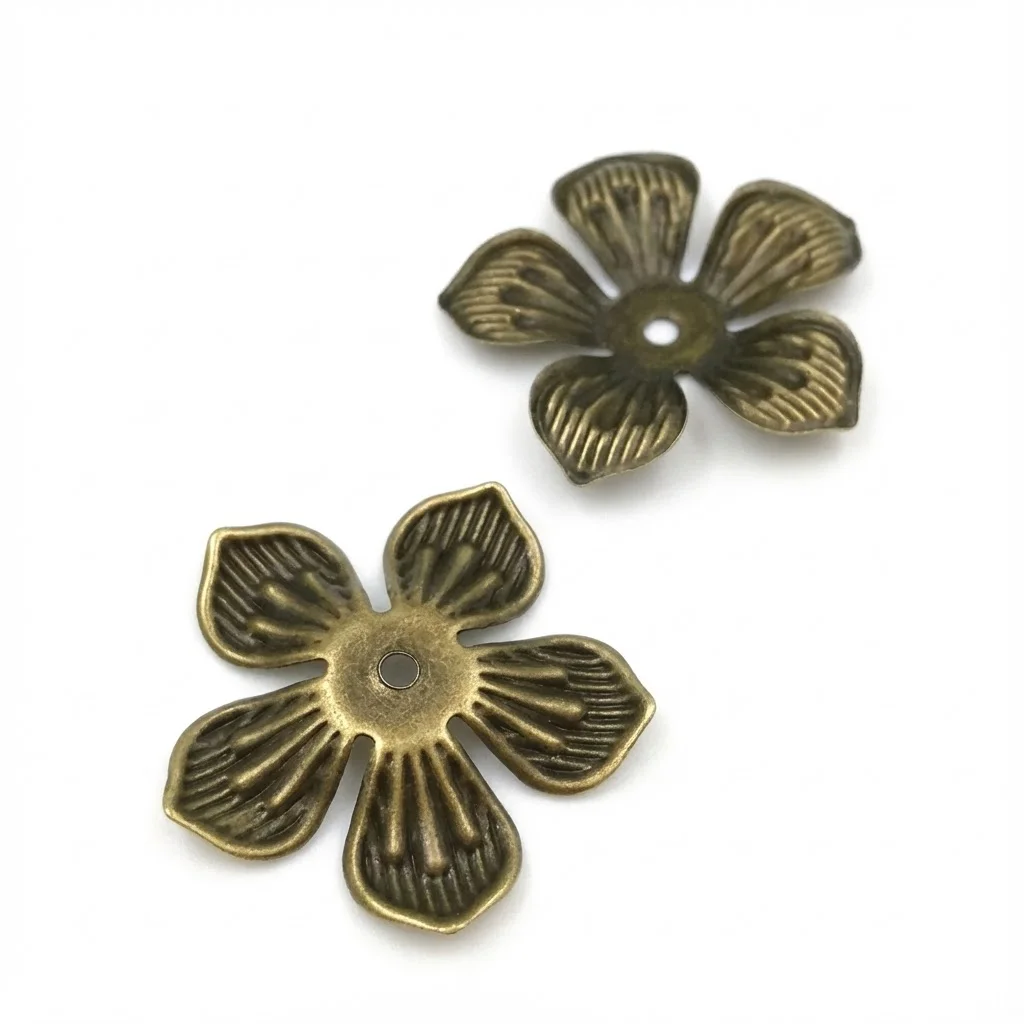New Flower Filigree Bead Caps End Caps Gold/Rhodium/Bronze Plated 50pc/lot 22mm  DIY Jewelry Components