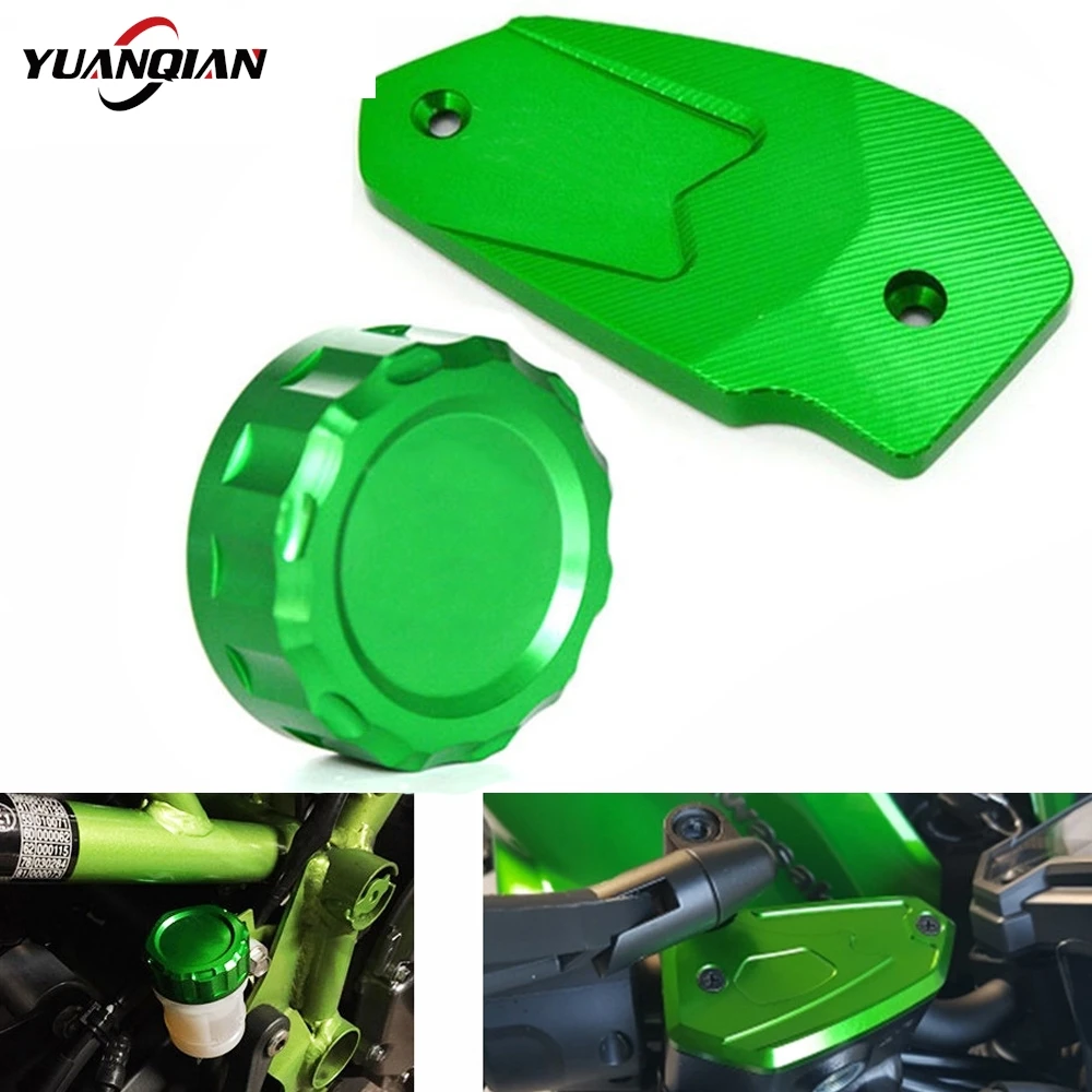For Kawasaki Z800 ER6N ER6F VERSYS 650 Ninja650 Front Rear Brake Reservoir Master Cylinder Cover Oil Cup Protector Cap ER-6N