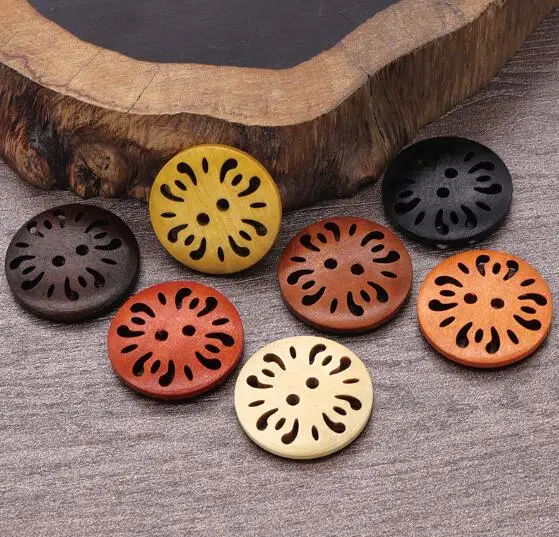 20pcs/Lot Size:13mm-38mm Natural Wood Two eyes wooden Buttons round Button women's Sweater coat Clothing Sewing(SSA-3851)