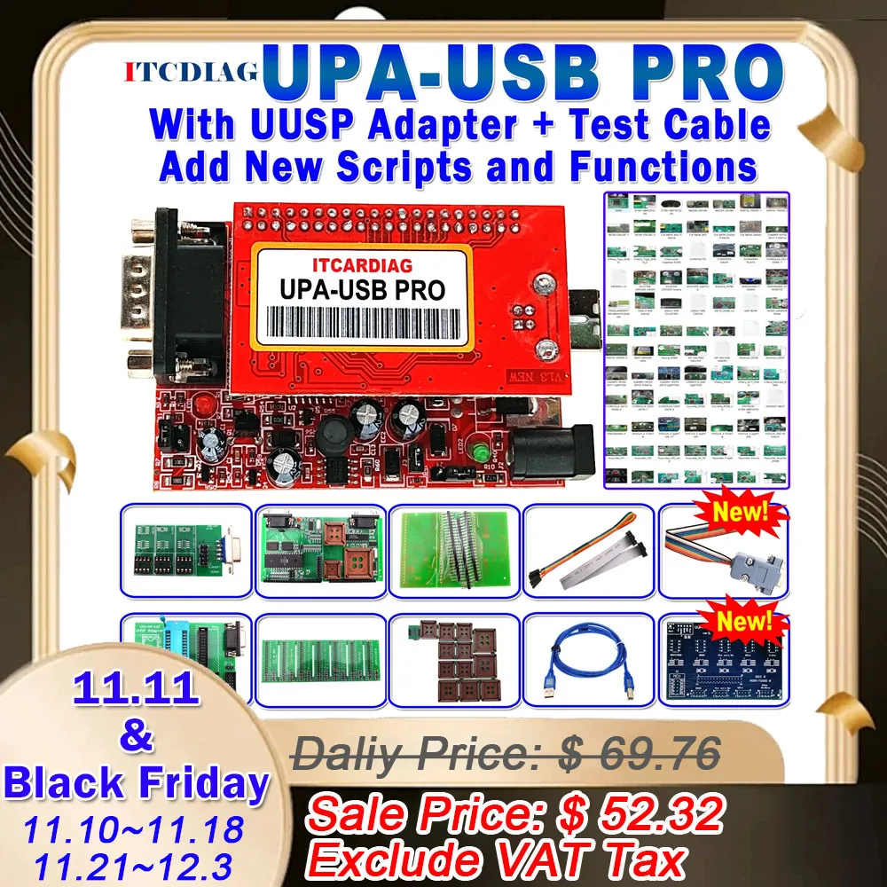 UPA-USB PRO V1.3 SN: 050D5A5B ECU-Chip-Tuning-Tool Fügen Sie neue Scripts mit NEC-Funktionen mit UPA-Testkabel UUSP UUSP-S hinzu