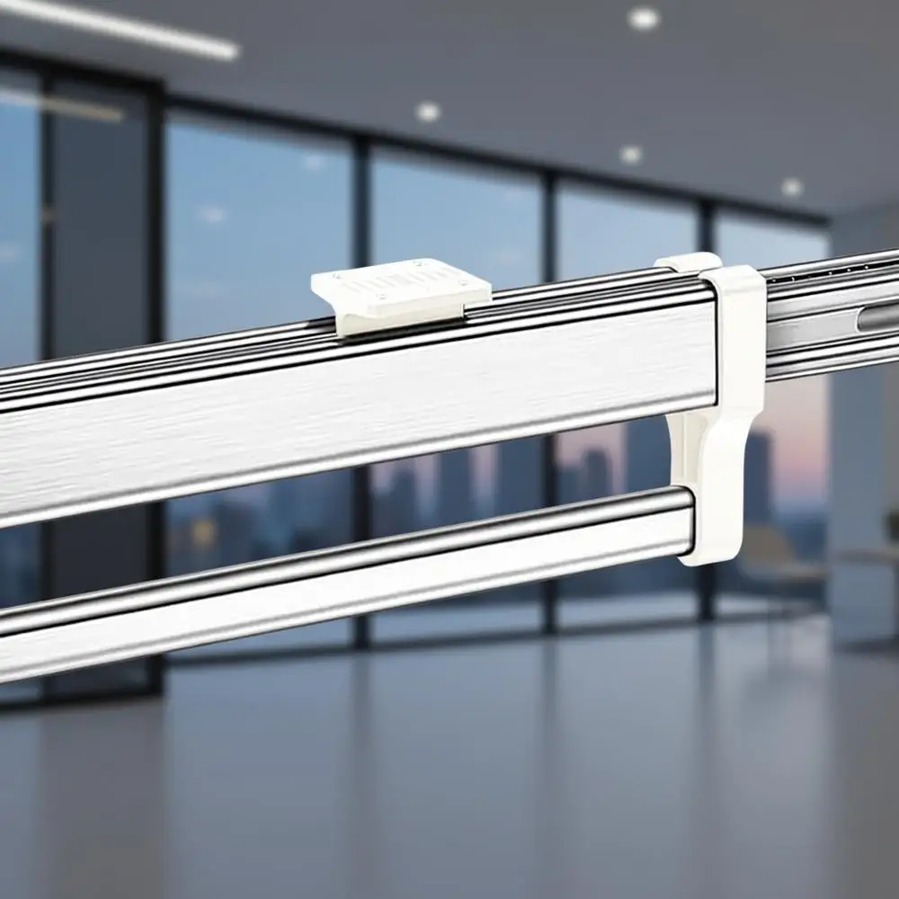 

Adjustable Stainless Steel Clothes Hanger Rod for Wardrobe, 27.2 White