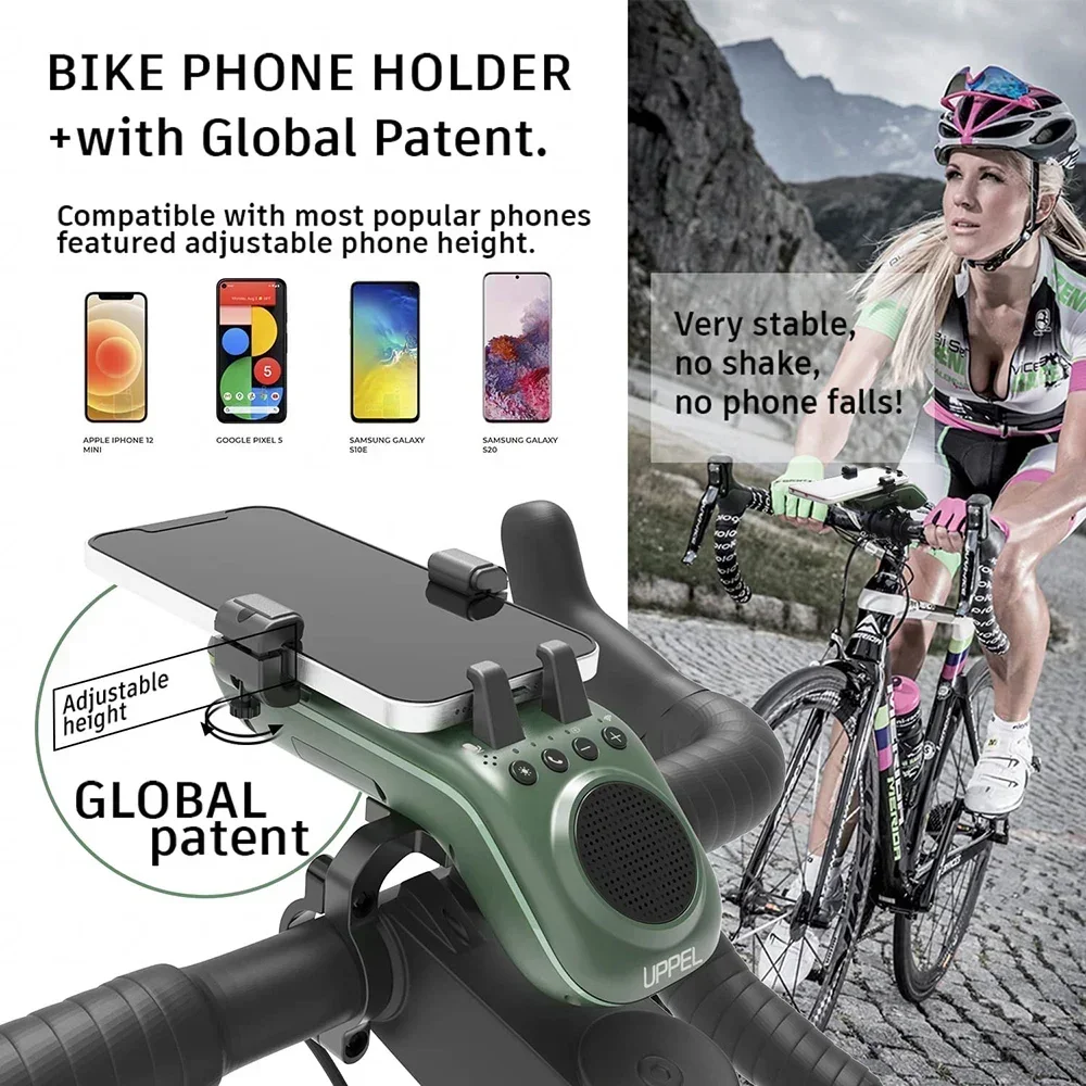 UPPEL-Altavoz Bluetooth multifuncional para bicicleta de montaña, caja de sonido inalámbrica portátil de 5W, resistente al agua, con Banco de energía ligero, nuevo