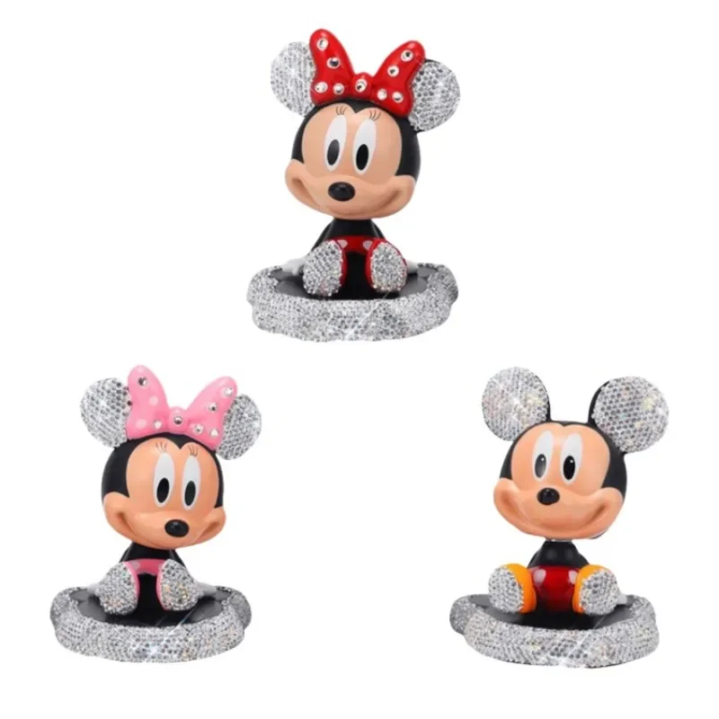 Disney Mickey Mouse Minnie Mouse animacja urządzenia peryferyjne Kawaii urocza dziewczyna serce diamentowe ozdoby do dekoracji samochodu prezent dla dziewczyny