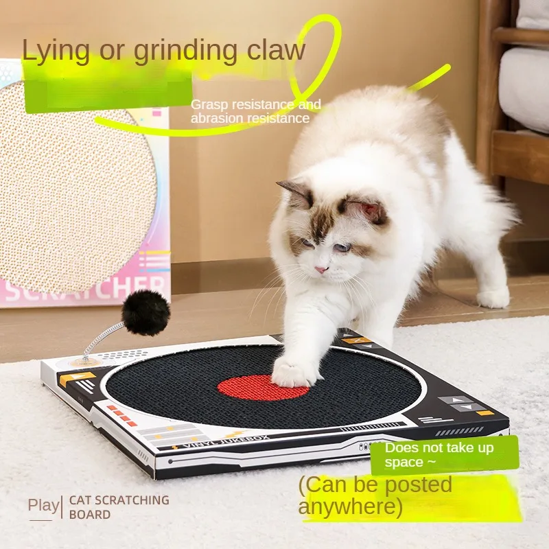 

Cat Jukebox Cat Scratch Board, износостойкая, нечиповая, вертикальная наклейка на стену, устойчивая к насекомым, устойчивая к царапинам, кошачий шлифовальный коготь