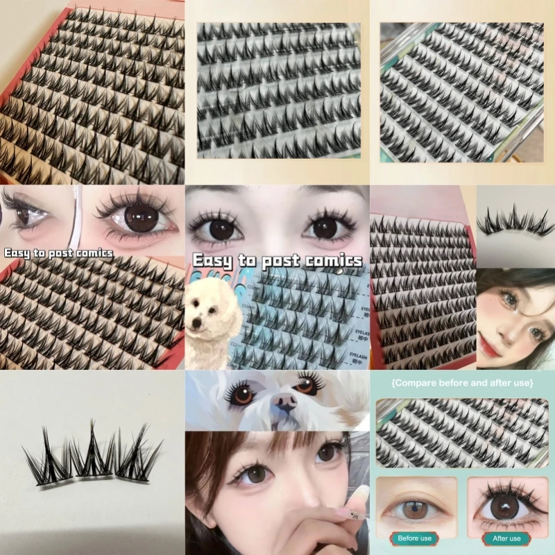 Eyelashes Puppy Series Single Clusters False Eyelashes Suitable For Round Eyes Fluffy Natural Thick Curl Beauty Daily Makeup