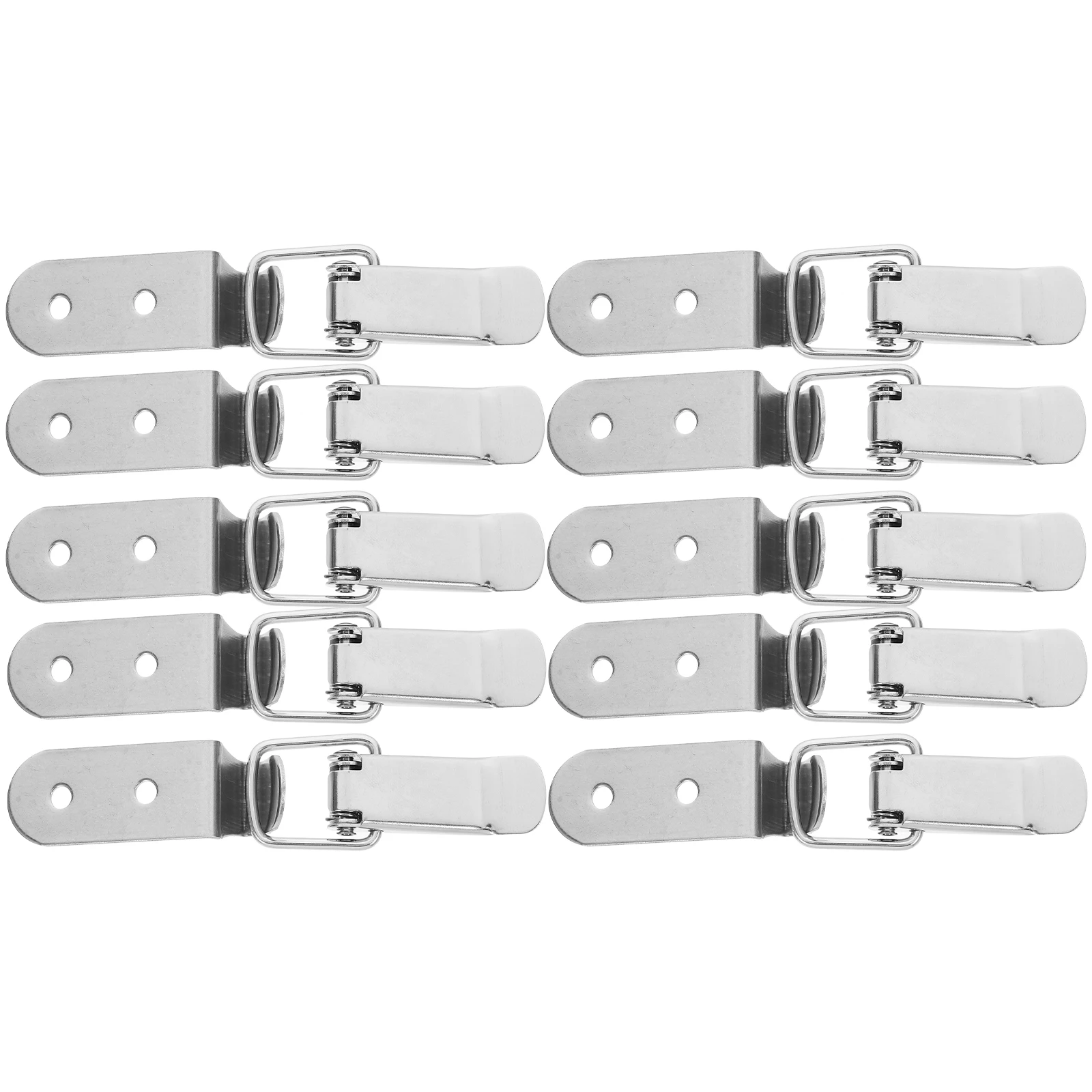 

10 Pcs Buckle Corner Latch Silver Catch Stainless Spring Loaded Toggle Lock Steel Tool Box Lock Hardware Clamp Toggle