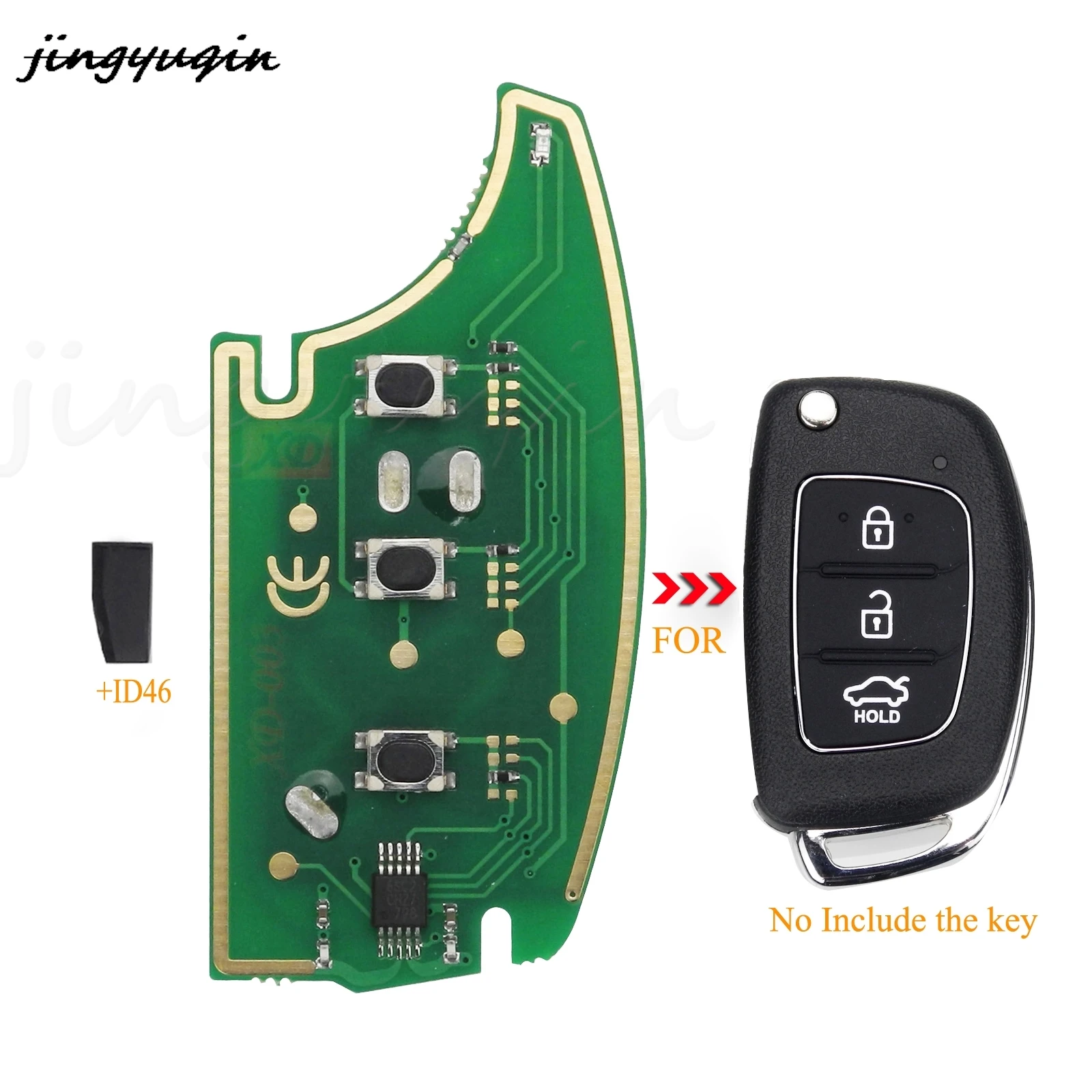 jingyuqin 3 Buttons Remote Car Key Circuit Board Fob 433Mhz ID46 Chip For Hyundai IX35 IX25 IX45 Elantra Santa Fe 2013-2017