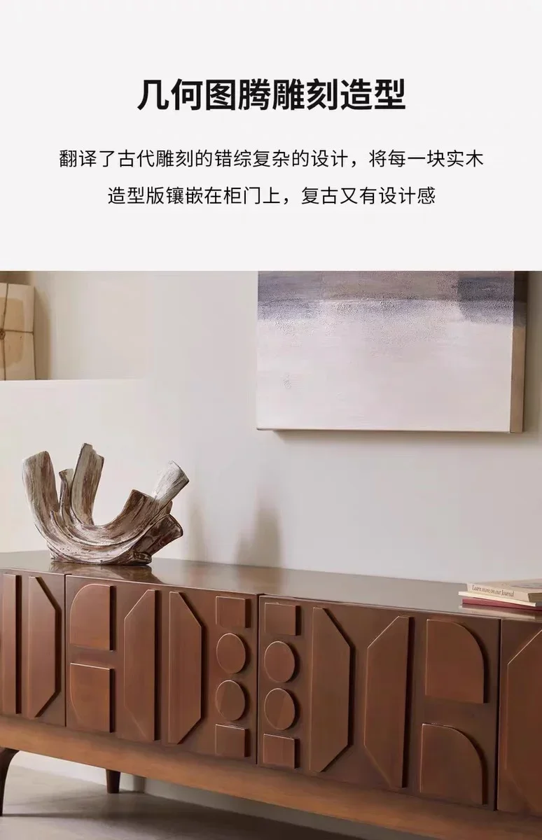 Novo estilo chinês simples de madeira maciça moderno francês retro tv suporte piso meados antigo armário elétrico