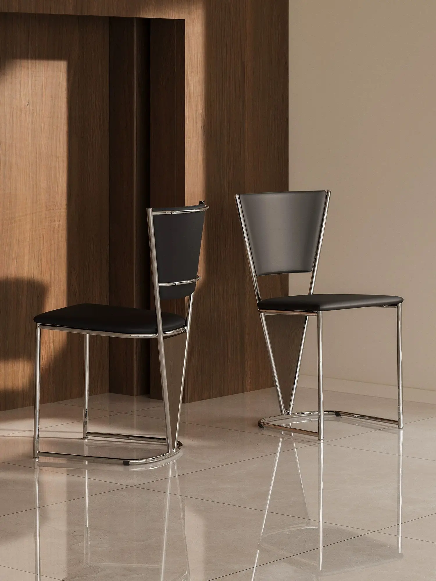Sedia da soggiorno triangolo schienale alto sedia da pranzo semplice caffetteria in metallo modello sala da pranzo tavolo e sedia personalizzato Ch