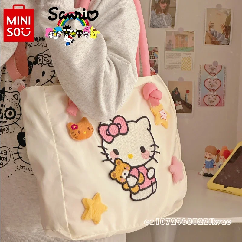 MINISO HelloKitty Neue Damenhandtasche, modische, hochwertige Damen-Umhängetasche, Cartoon, leichte Damen-Einkaufstasche