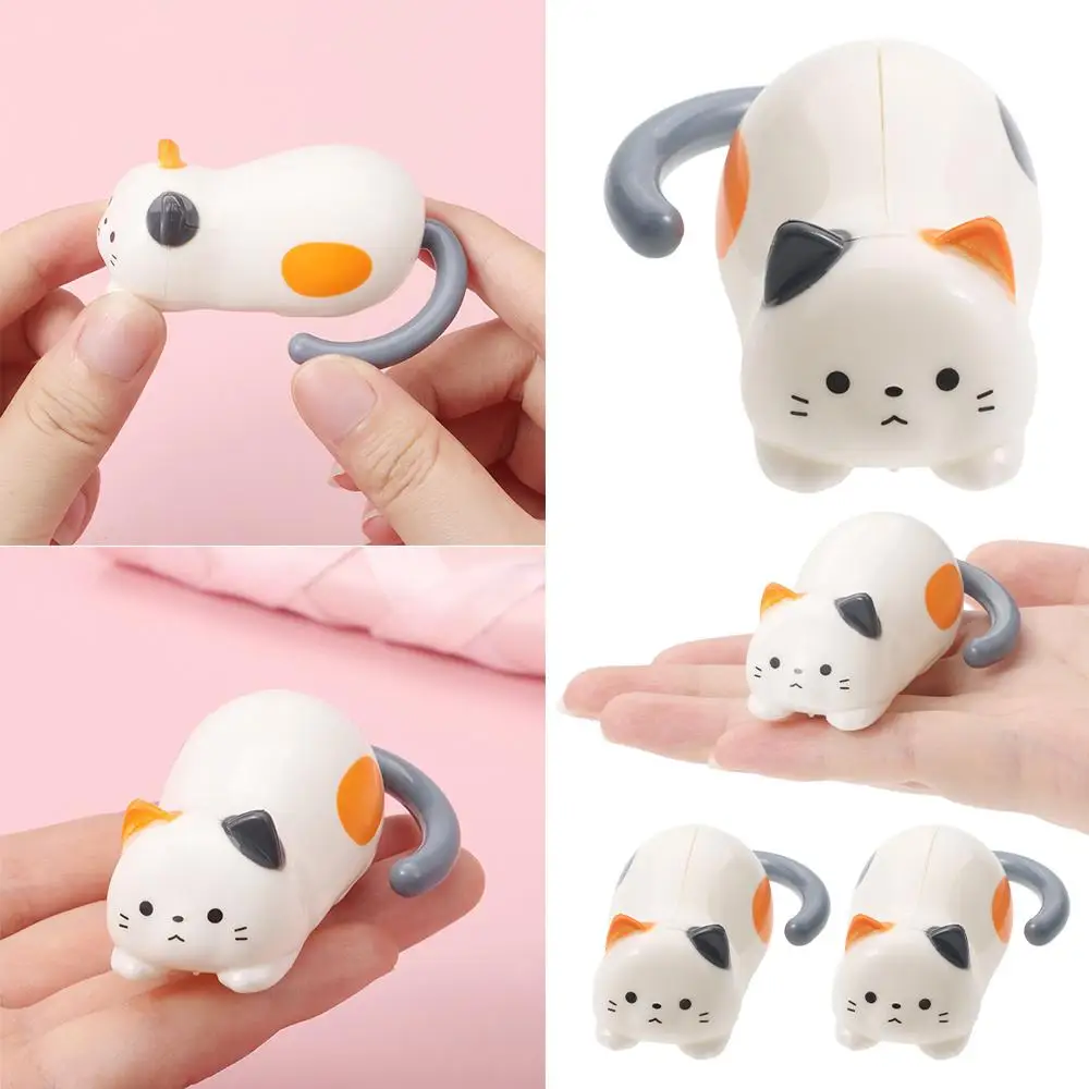 New Cute Rolling Cat Toy Fidget Plastics Clockwork Kitten Movable Toy Stress Relief Tumbling Kitten Toys Home