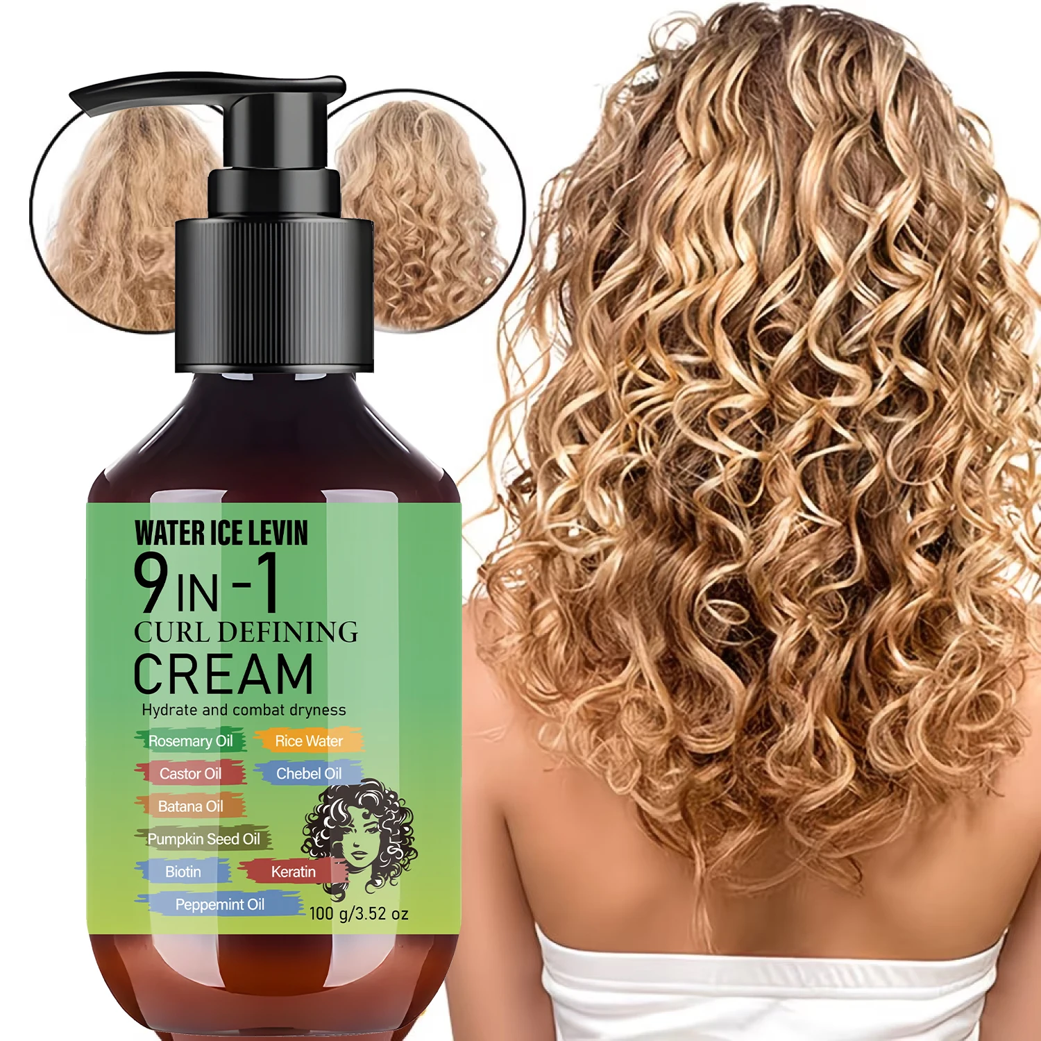 Curl Defining Cream with Rosemary & Castor Oil, Biotin & Keratin for Smooth Hydrated Curls view 4