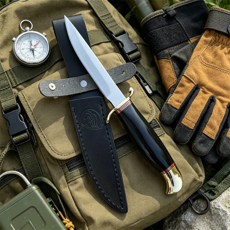 

Russian Nkvd Ussr Finka NKVD Outdoor Survival Pocket Knives D2 Blade Camping Fixed Blade Straight Knife Multifuntional Tools