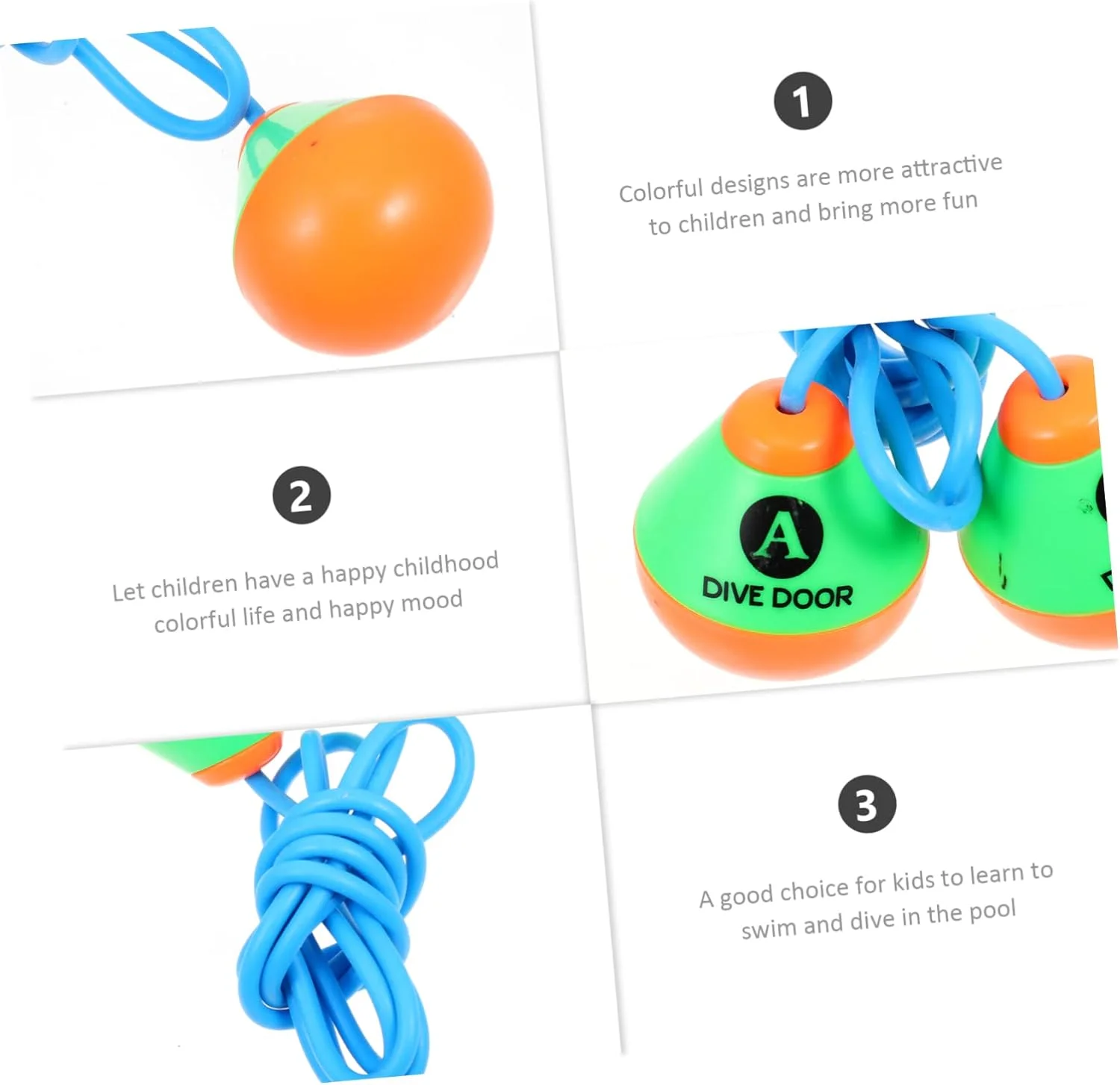 2 ชิ้นของเล่นว่ายน้ําดําน้ําว่ายน้ําผ่านประตูสระว่ายน้ําใต้น้ําของเล่นนํามาใช้ใหม่ผ่านประตูดําน้ําตลกว่ายน้ําเกมสําหรับผู้ใหญ่เด็ก