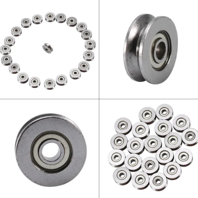 10/20pcs V623ZZ 623VV 3x12x4mm V Groove Ball Bearings Pulley Deep V Groove Guide Pulley Rail Ball Bearings Wheel Pulley bearings