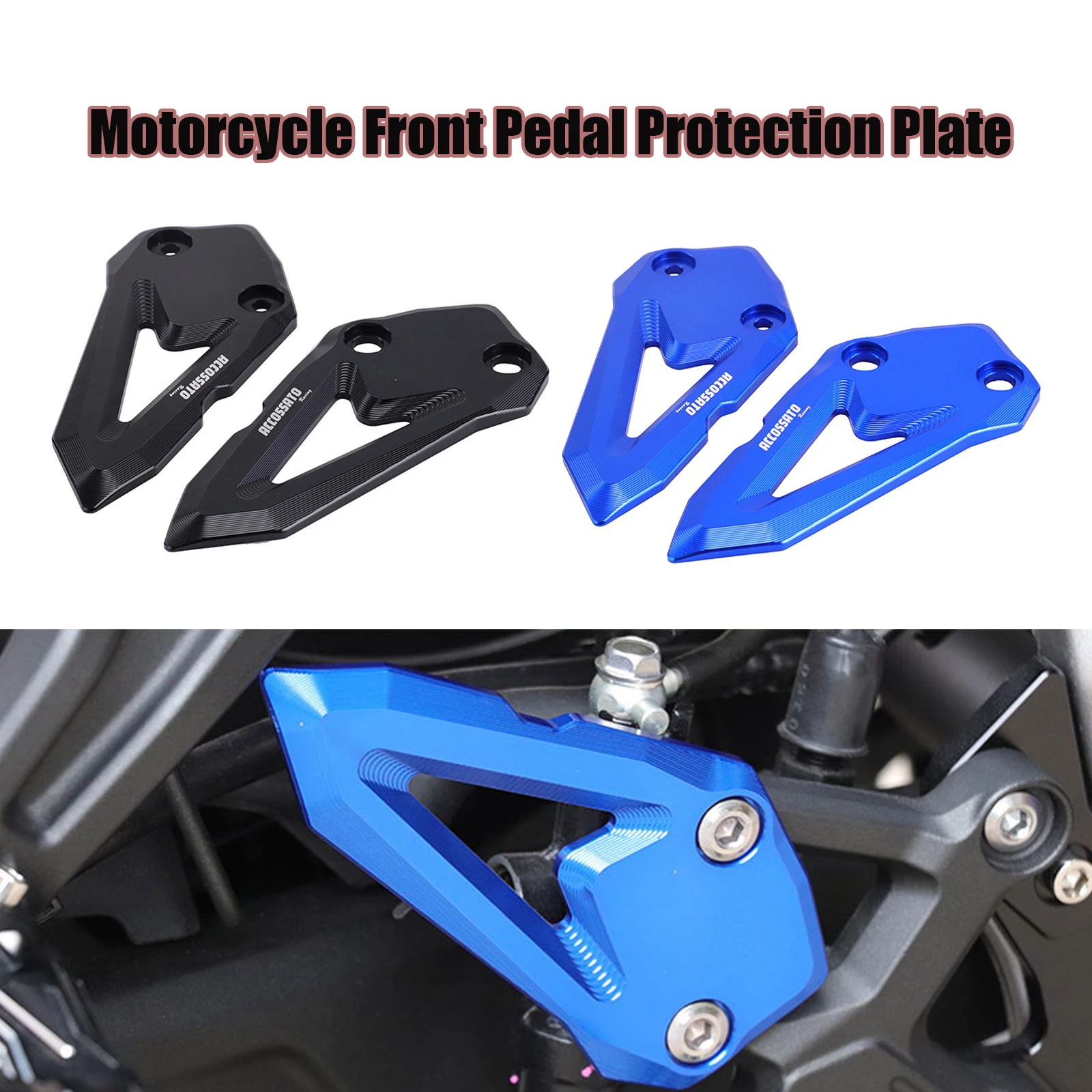 

Motorcycle Footpeg Footrest Front Pedal Protection Plate Guard Anti-drop Block Front Bezel Accessories for Kawasaki ZX4R ZX4RR